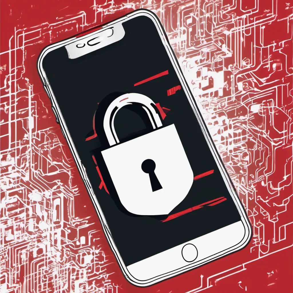 An illustration of an iPhone with a lock icon and a red "X" symbol, representing the destructive capabilities of the new LightSpy iOS spyware version.