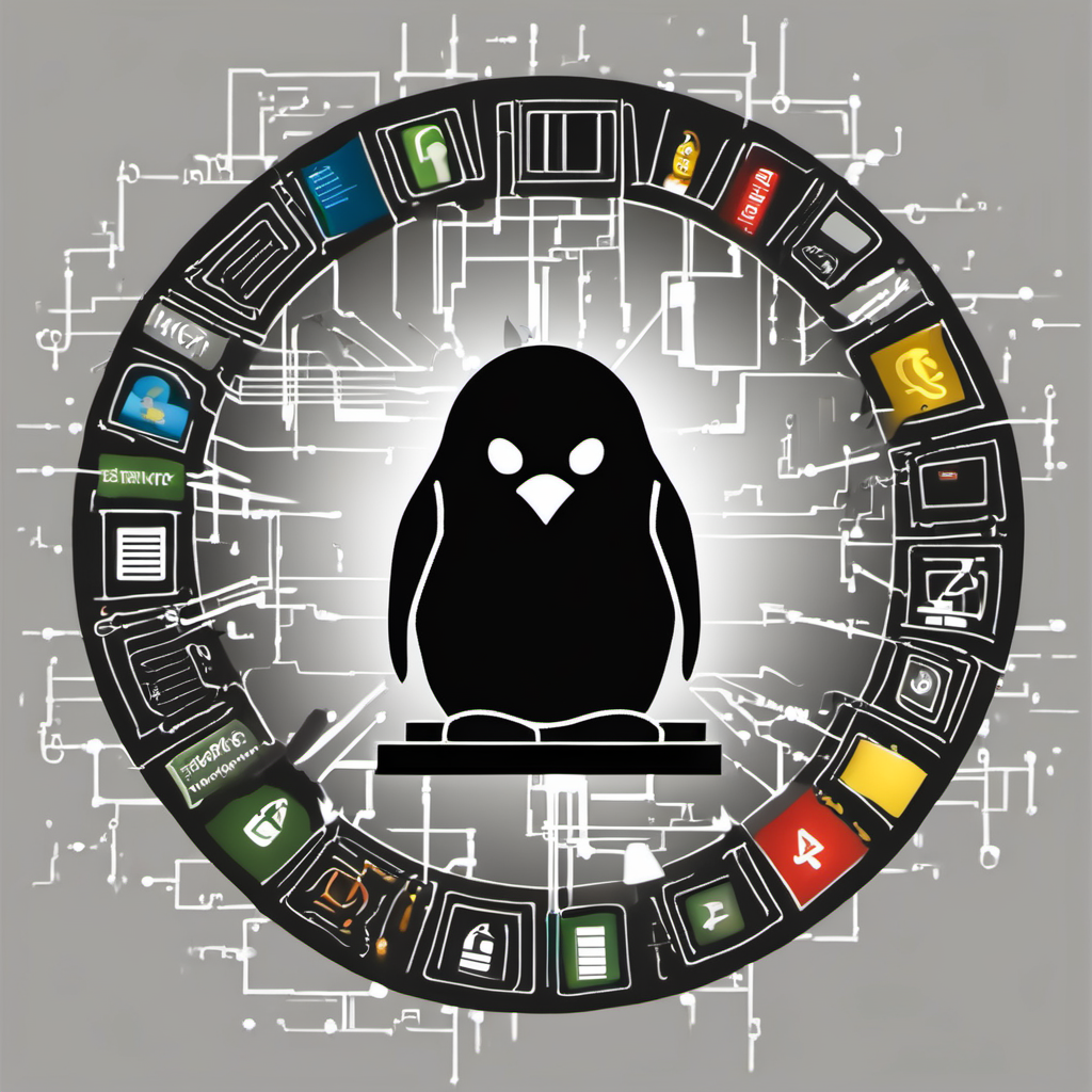 Linux Tux Penguin Mascot as a Hacker